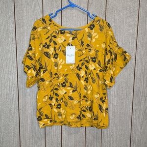 Elena Baldi Italy Linen Floral Top Small New